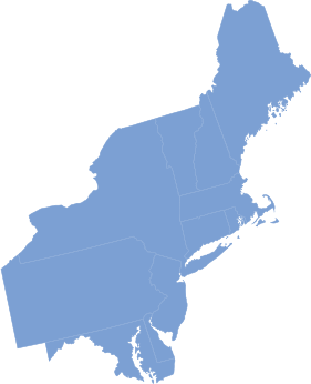 Light purple graphic of northeastern states.