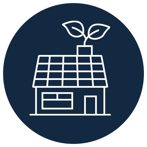 icon representing green roofing practices