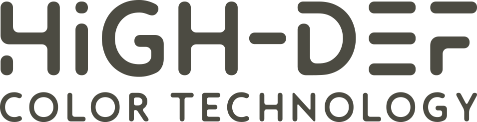 High-Def Technology logo in tan color