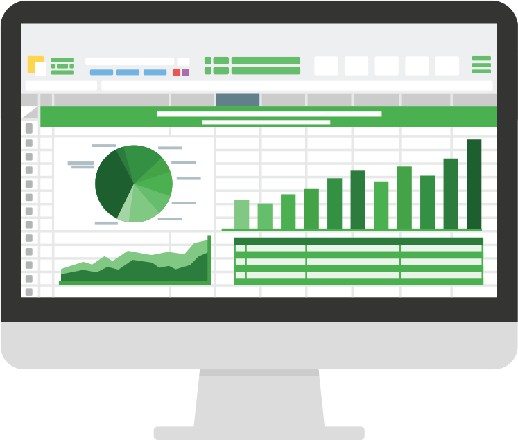 desktop monitor displaying analytics software