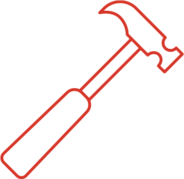 Hammer and three nails.