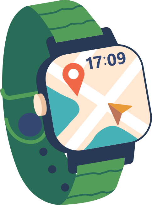 smart watch with map closeup on display