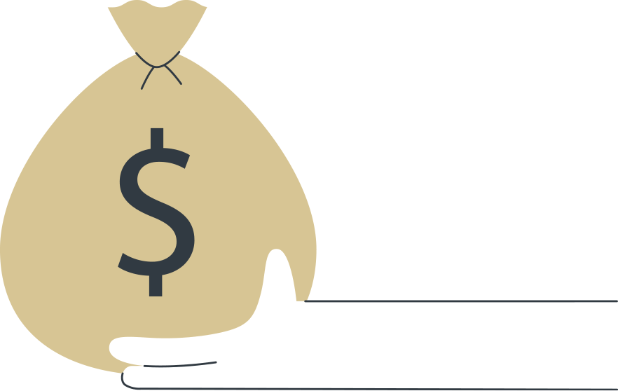 hand holding a sack of money