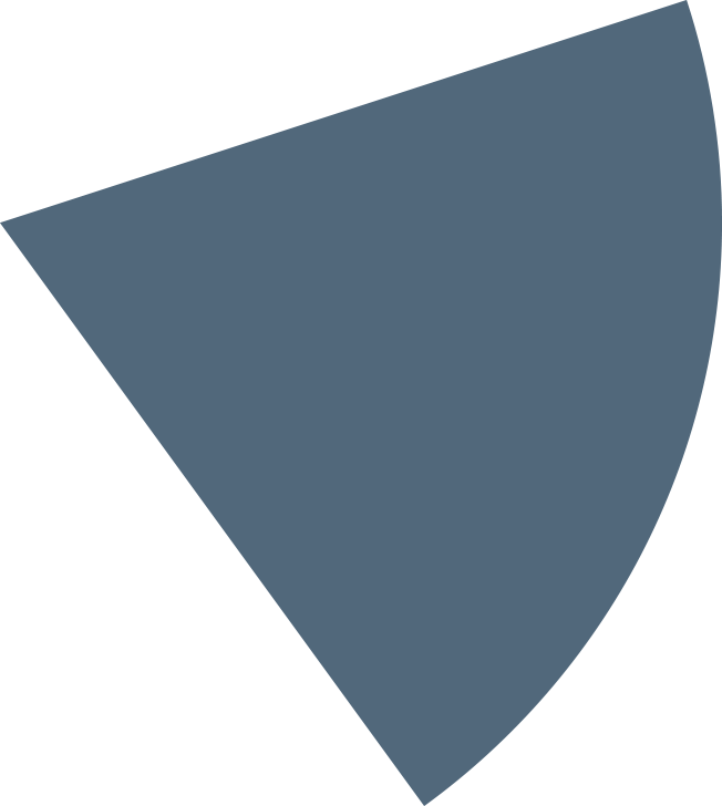 A medium blue grey pie chart shape