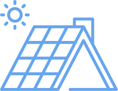 icon representing a solar roof