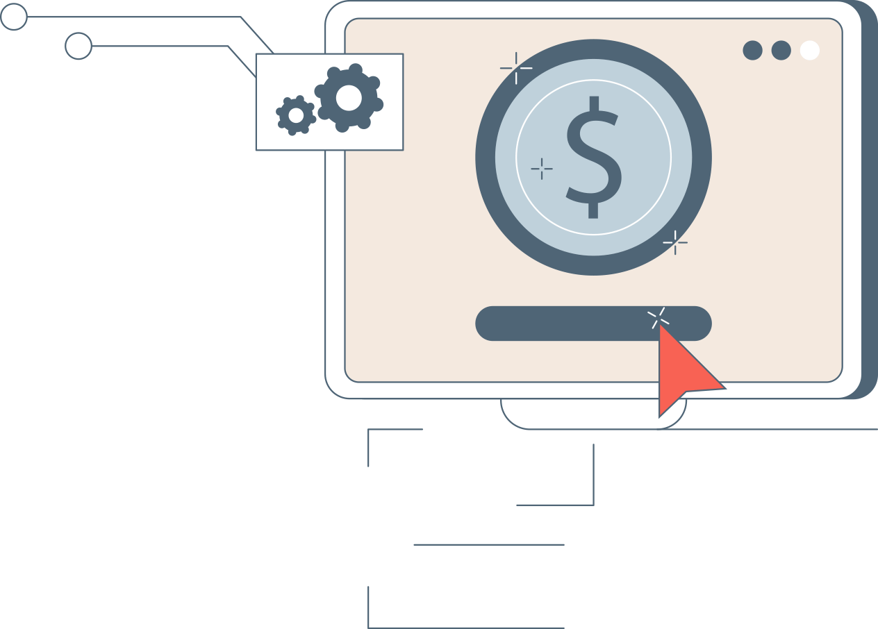 graphic of a website showing pricing symbols