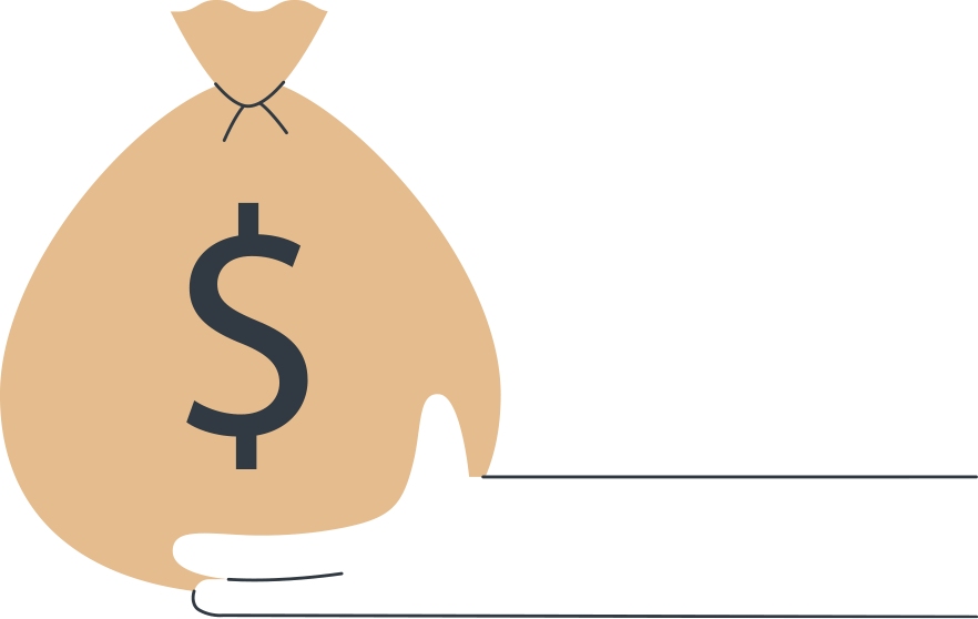 hand holding a sack of money