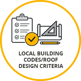 icon of a clipboard checklist, engineering materials and a checkmark