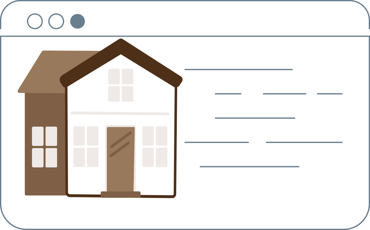 graphic of a webpage showing a house