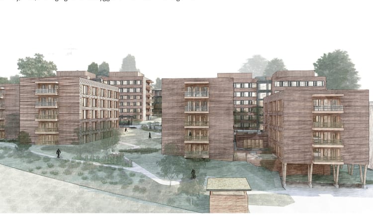Pentagon: bærekraftige studentboliger i massivtre i Ås kommune. Les mer