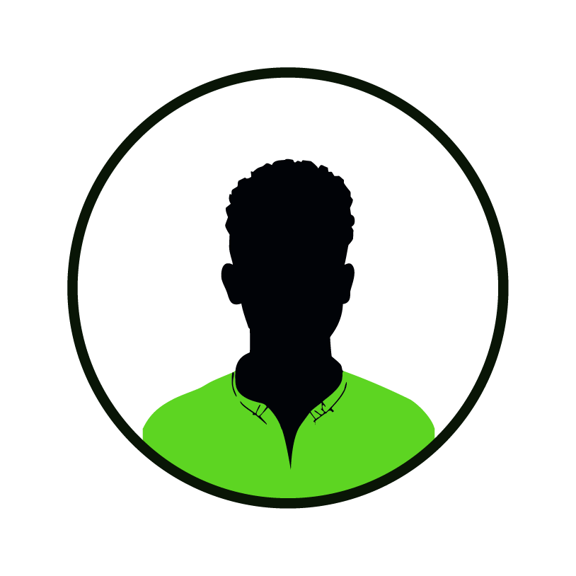 Male person icon in green shirt