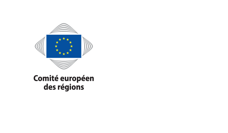 Logo for the European Committee of the Regions: EU flag in grey stylized design with name below.