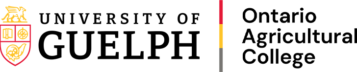 University of Guelph & Ontario Agricultural College logo with crest and color bar.