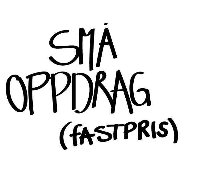Black text on green: 'SMÅ UPPDRAIG (FASTPRIS)' (Small Assignments, Fixed Price).