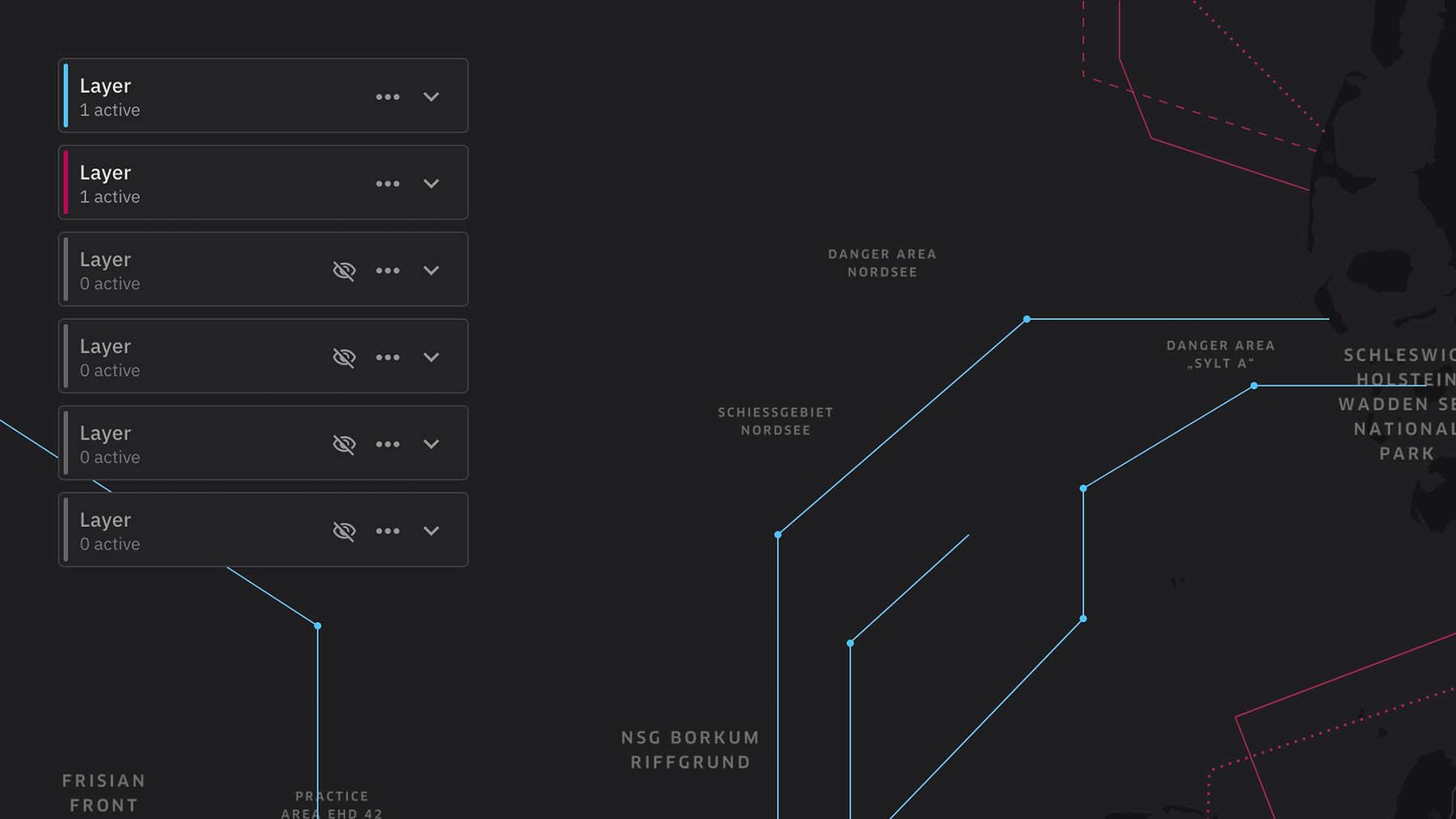 UX/UI design for the visualization of geodata layers