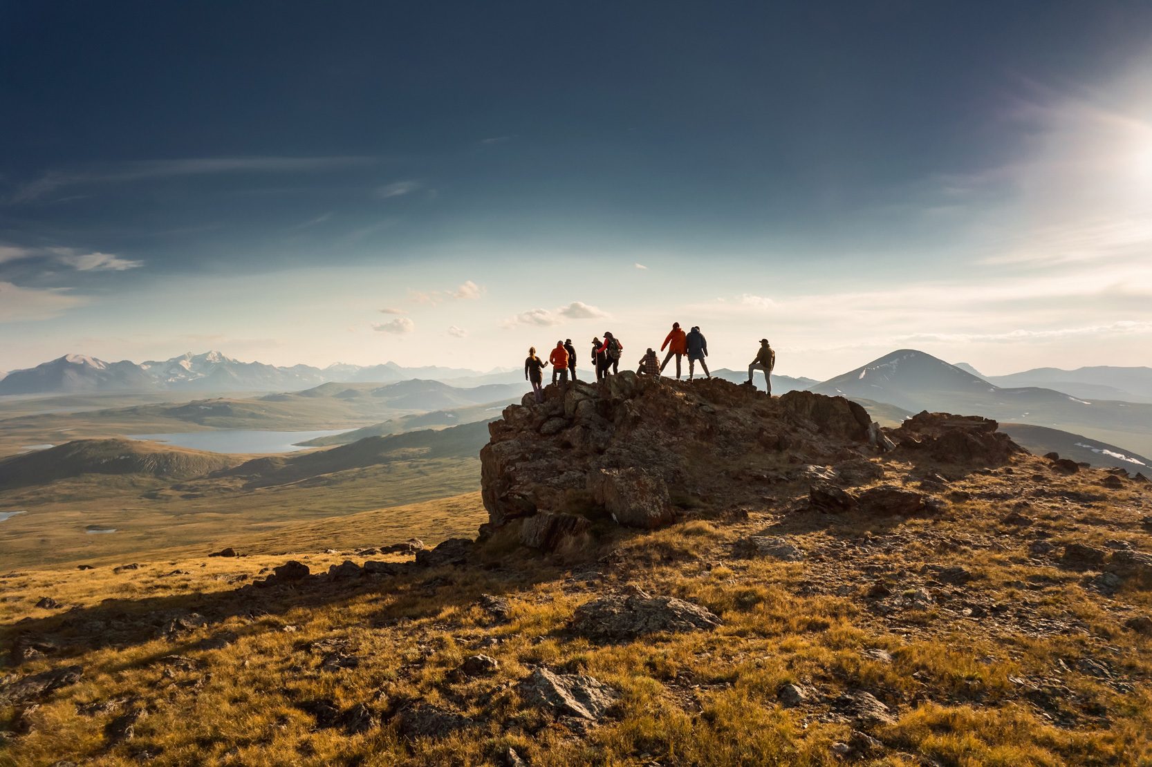 People in nature, Sky, Cloud, Mountain, Highland, Slope, Terrain