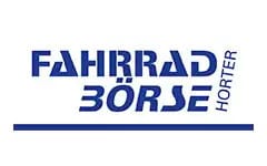 Blue logo with text 'FAHRRAD BÖRSE' over two lines and 'HORTER' written vertically on the right, all above a blue line.