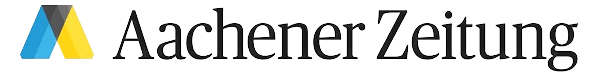 Logo for Aachener Zeitung, featuring a multicolored abstract 'A' symbol and the full name.