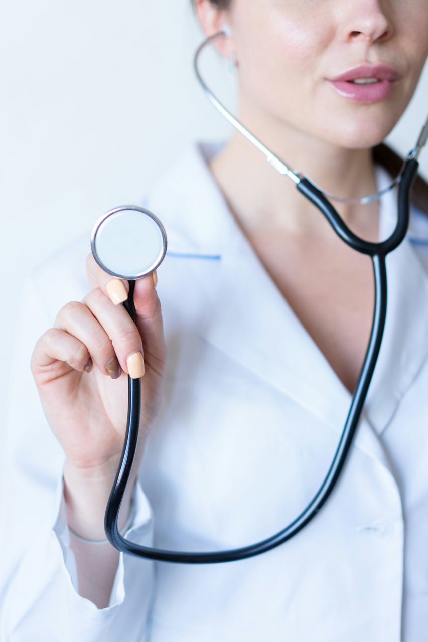 Medical equipment, Health Professional, White coat, Stethoscope, Physician, Clinic, Nurse