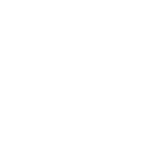 A white outline icon of a beach umbrella on a sandy beach with waves.