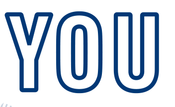You written with a blue outline