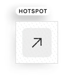 Hotspot button with a diagonal up-right arrow icon.
