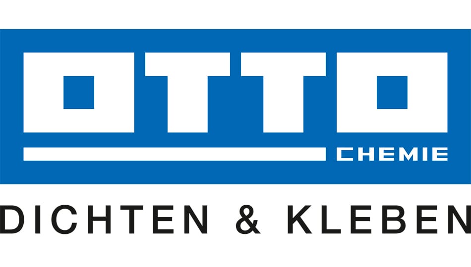 Blue and white OTTO CHEMIE logo. Text below reads "DICHTEN & KLEBEN".