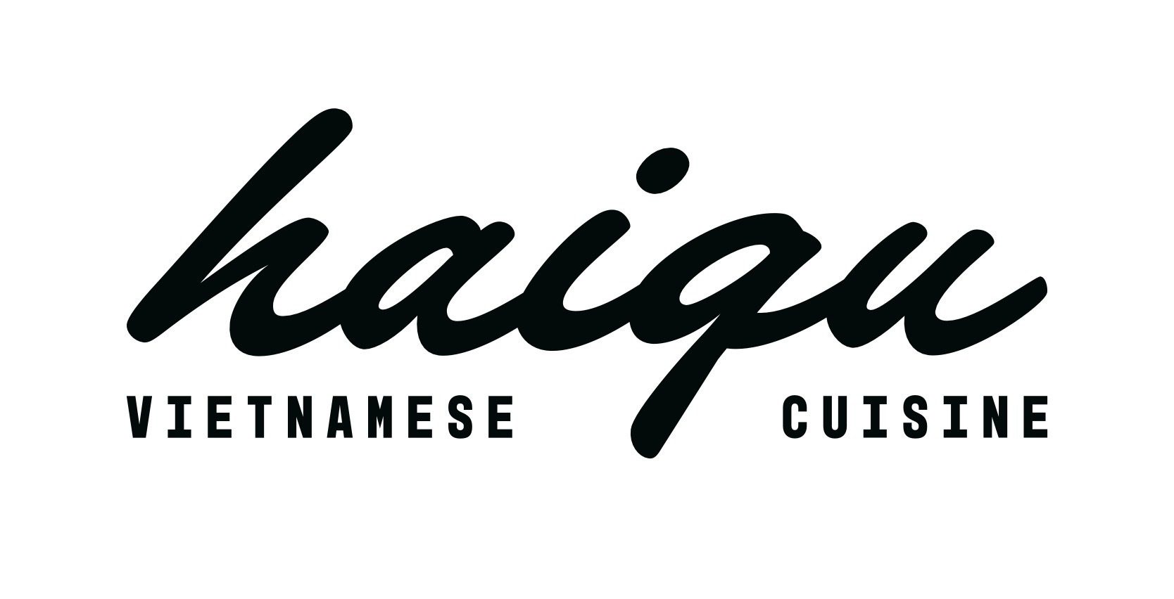 Haigu Vietnamese Cuisine logo, featuring a script "haigu" and block text "VIETNAMESE CUISINE".