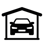 Car in garage icon.