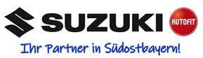 Suzuki and Autofit logos with the German text 'Your partner in Southeast Bavaria!'