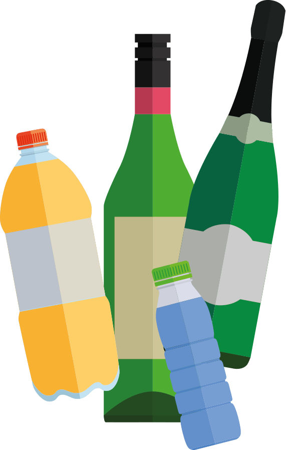 Glass bottle, Product, Liquid