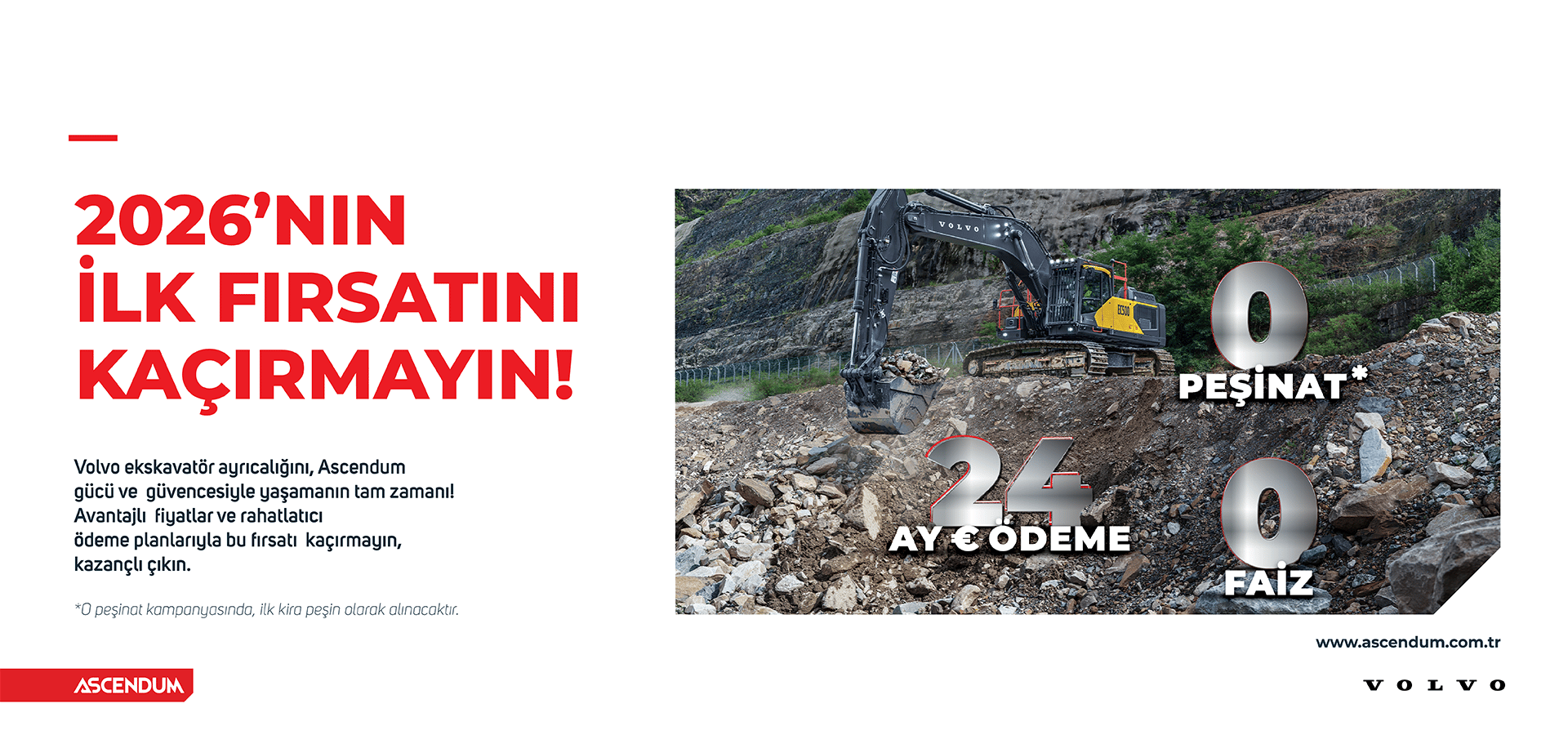Don't miss Volvo excavator's first opportunity of 2026: 0 down payment, 24 months, 0 interest!