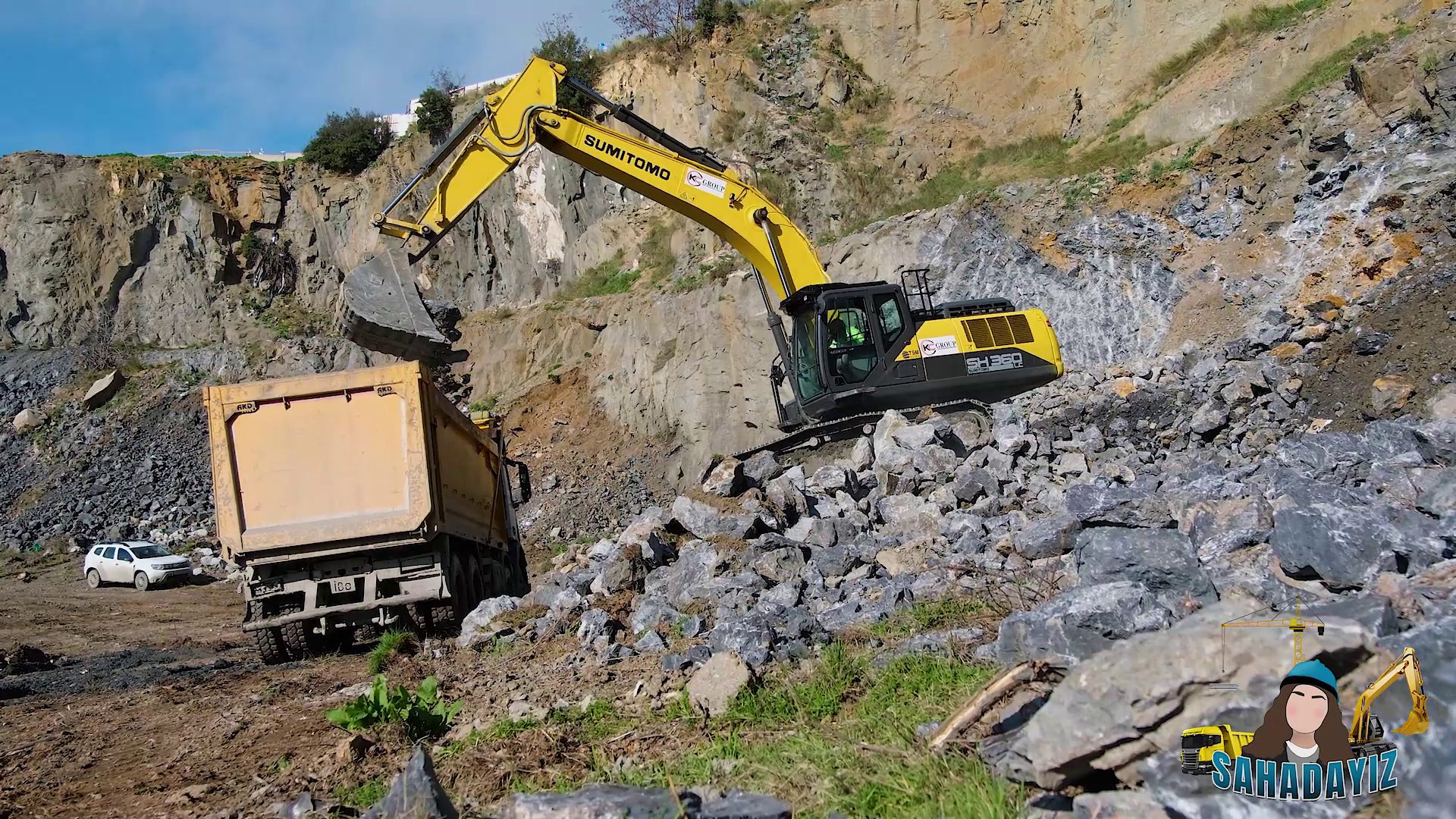 Heavy equipment, geological phenomenon, Rock, Terrain, Bulldozer, Construction, Machine, Geology, Slope