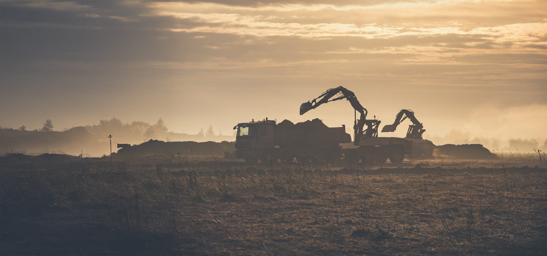 Heavy equipment, Agricultural machinery, Dusk, Sunset, Machine, Evening, Sunlight