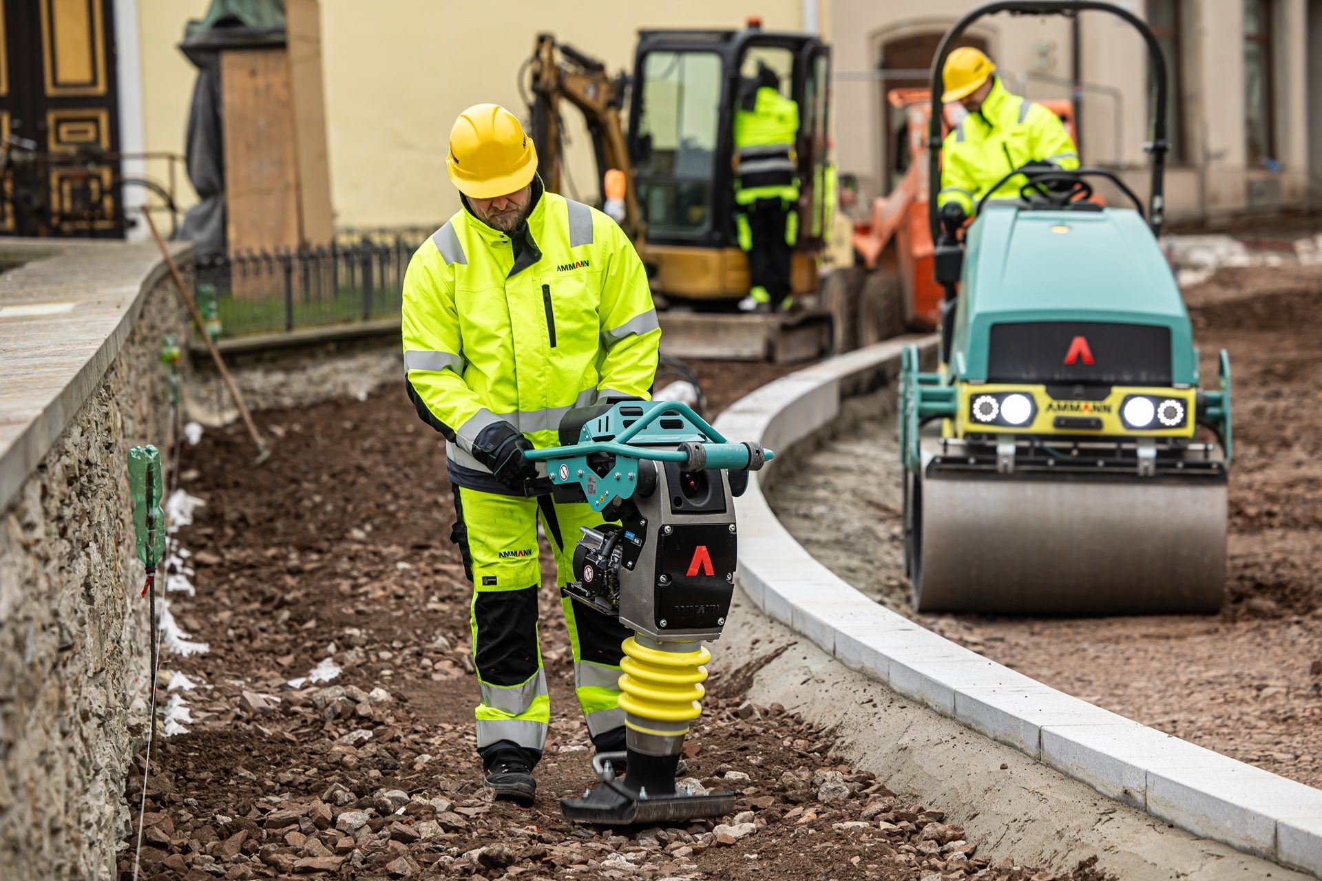 High-visibility clothing, Asphalt, Machine