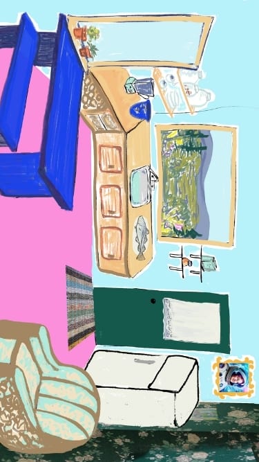 Blue, Green, World, Line, Art