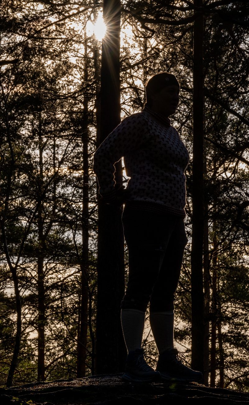 People in nature, Flash photography, Wood, Standing, Twig, Sunlight, Trunk, Tree, Knee