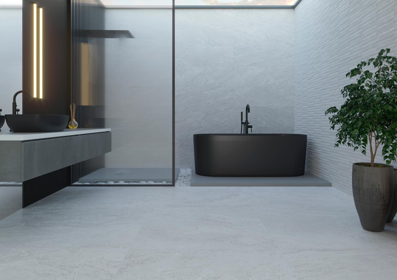 Plumbing fixture, Interior design, Property, Plant, Building, Flowerpot, Mirror, Houseplant, Tap, Flooring