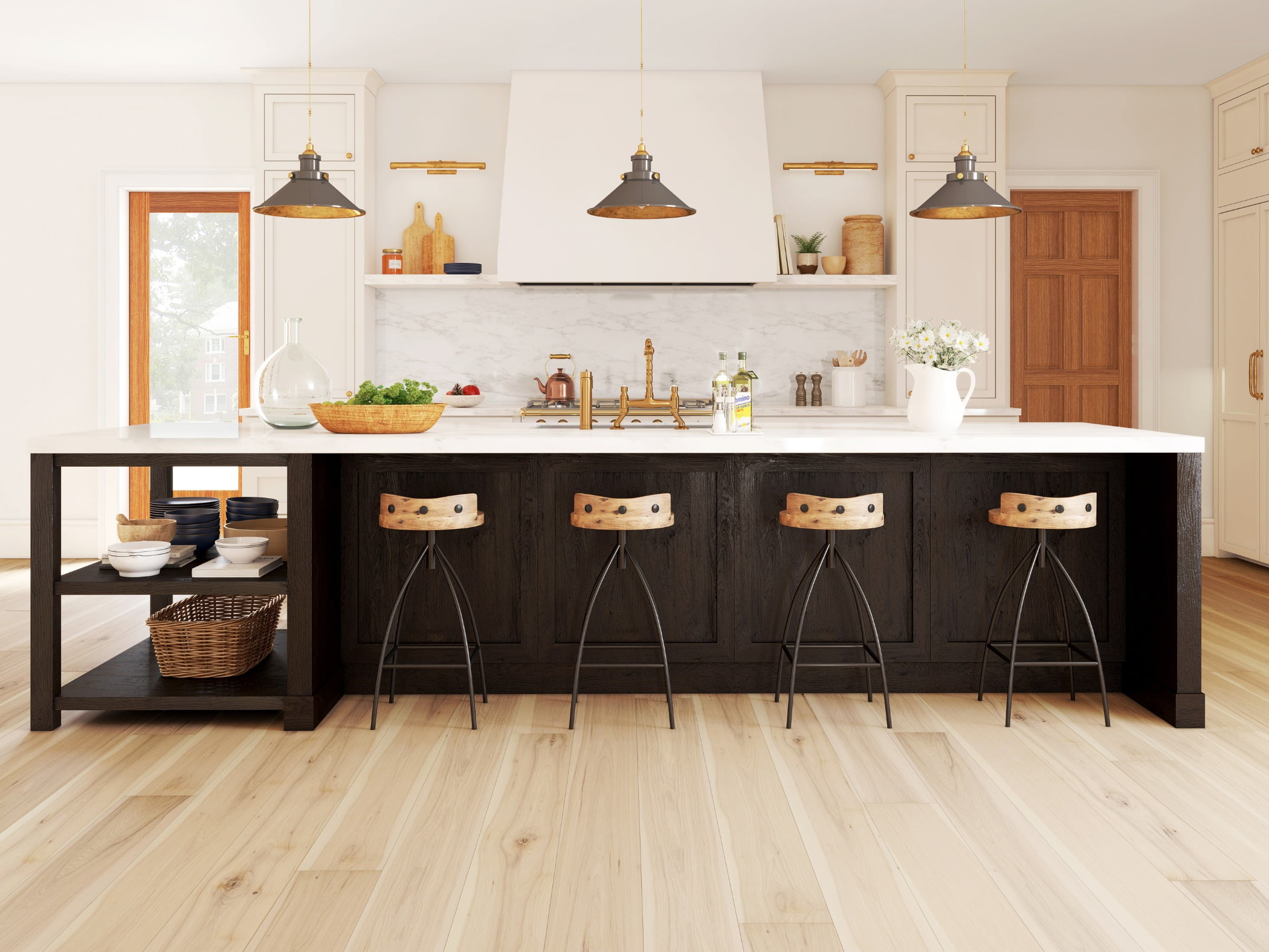 Kitchen stove, Plumbing fixture, Countertop, Cabinetry, Property, Furniture, Tap, Table, Sink