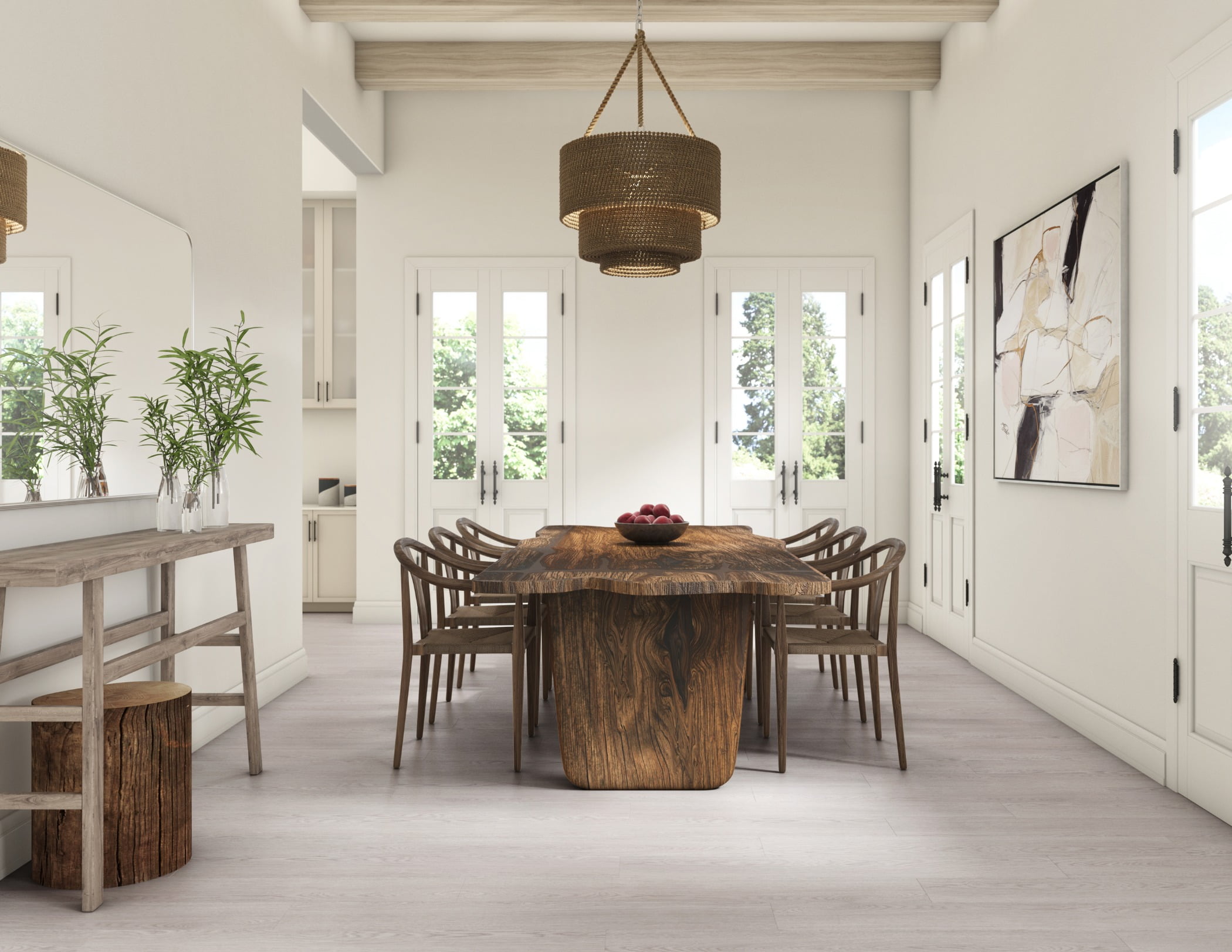 Interior design, Wood stain, Table, Plant, Furniture, Chair, Building, Floor, Window