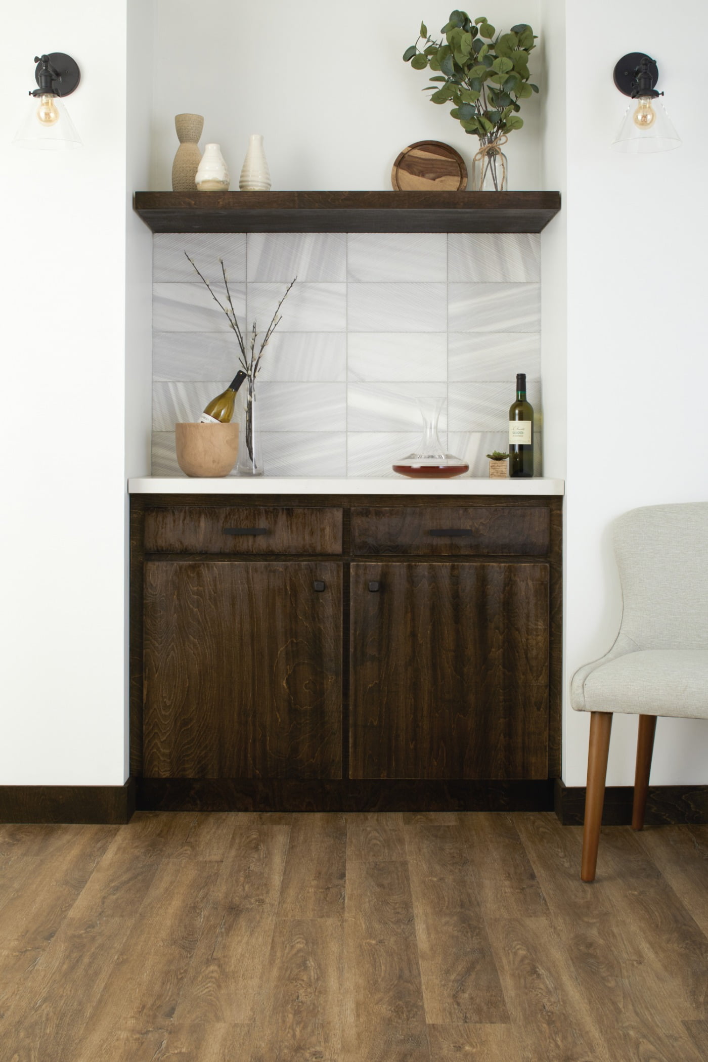 Interior design, Brown, Cabinetry, Furniture, Countertop, Wood, Shelving, Drawer, Shelf, Flooring