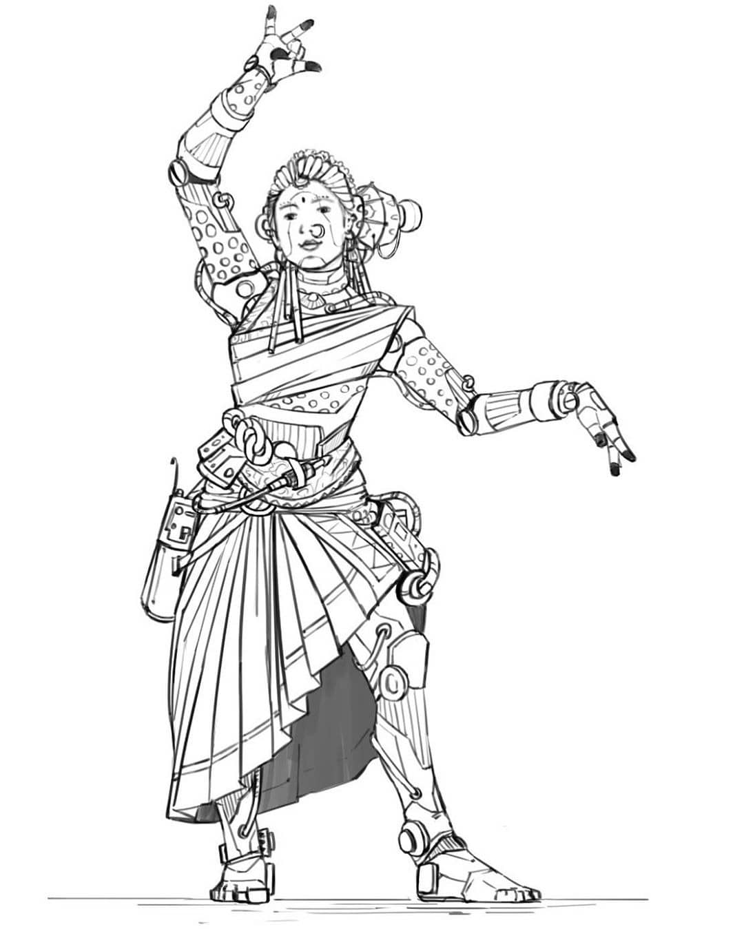 Costume design, Line art, Illustration