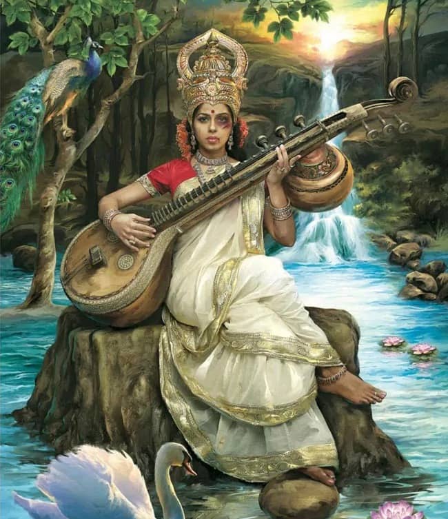 Plucked string instruments, Musical instrument, Painting, Veena
