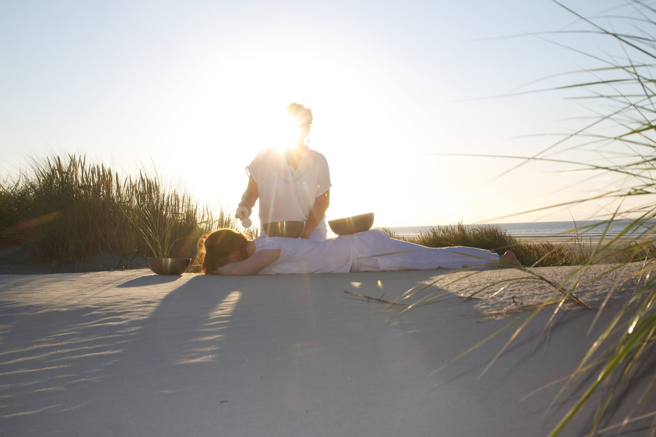People in nature, Grass family, Morning, Sand, Sunlight