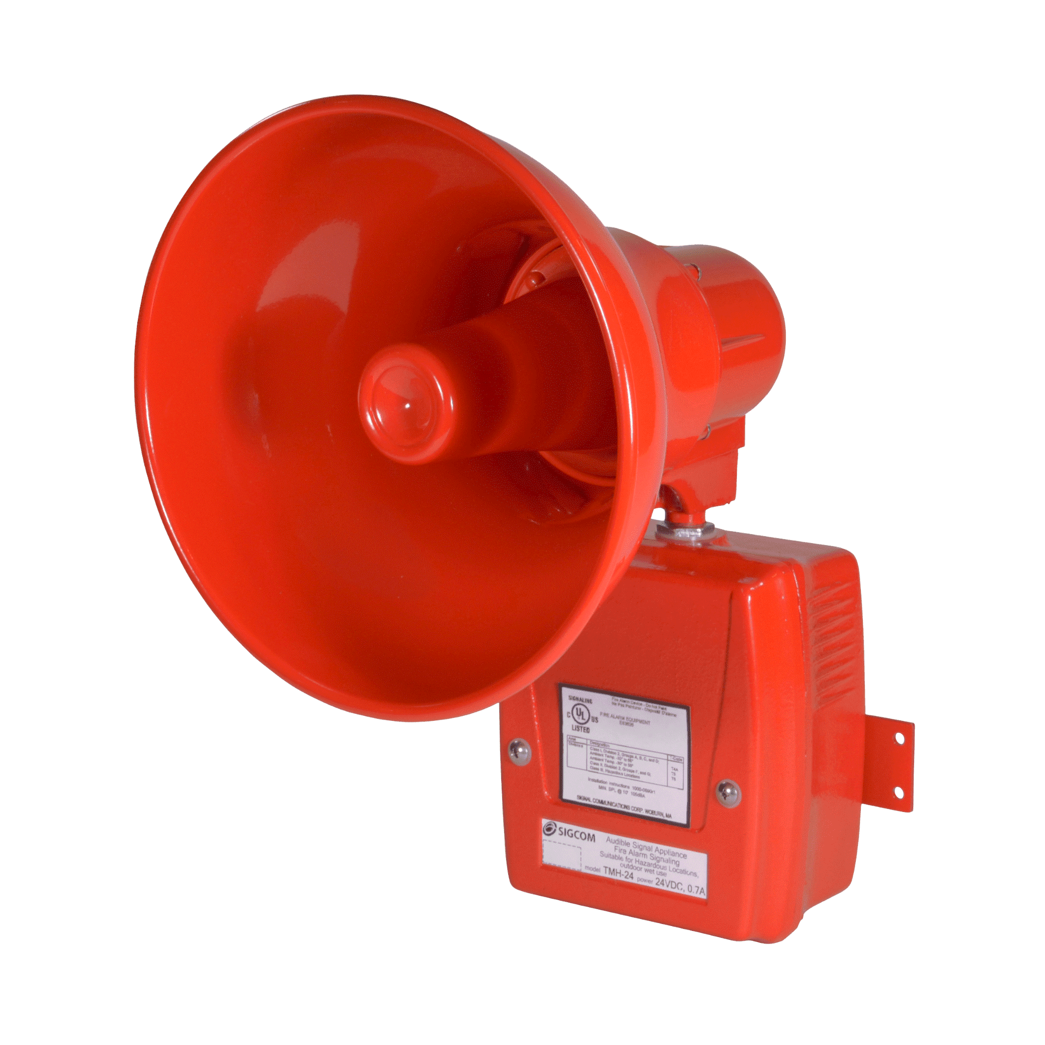 In industrial and other settings where heavy equipment is often used, this AM Series signal provides a higher audio output than traditional models. This horn uses continuous-duty, edge-amplified speakers.