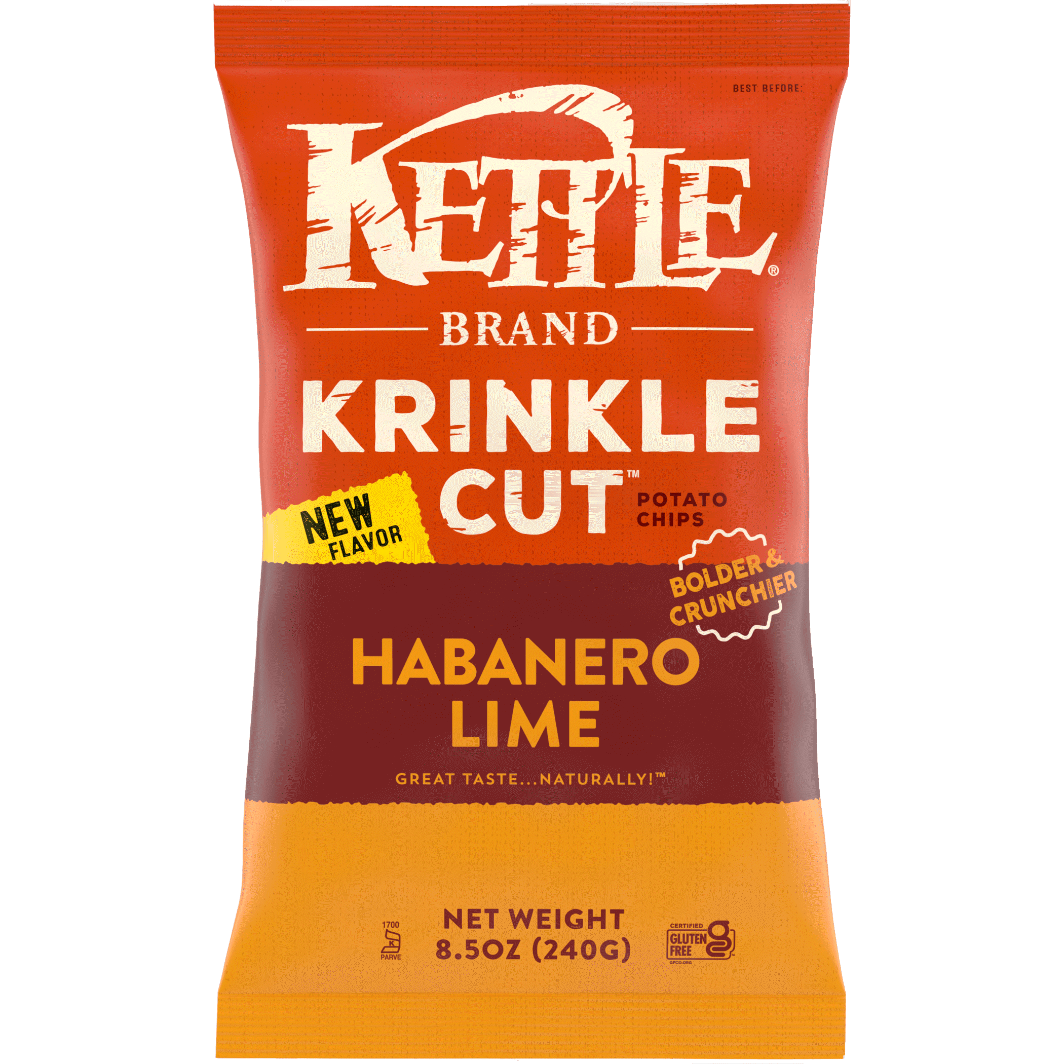 Kettle Brand potato chips, Bag, Potato chips, Packaging, Habanero lime