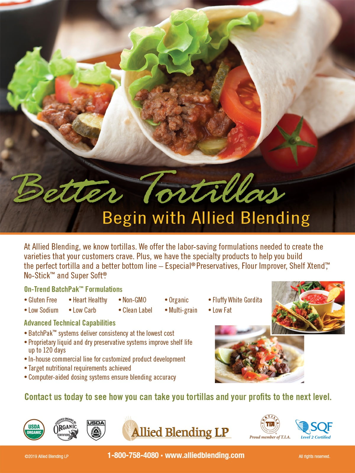 Tortillas, Wraps, Burritos, Ground Met, Tomato, Lettuce, Plate