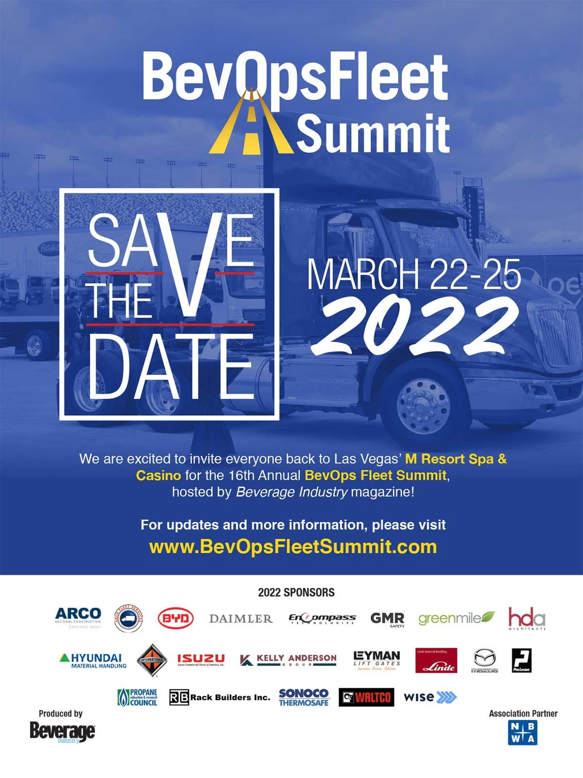 Advertisement, Ad, BevOpsFleet Summit, Save the Date, Truck photo, 2022