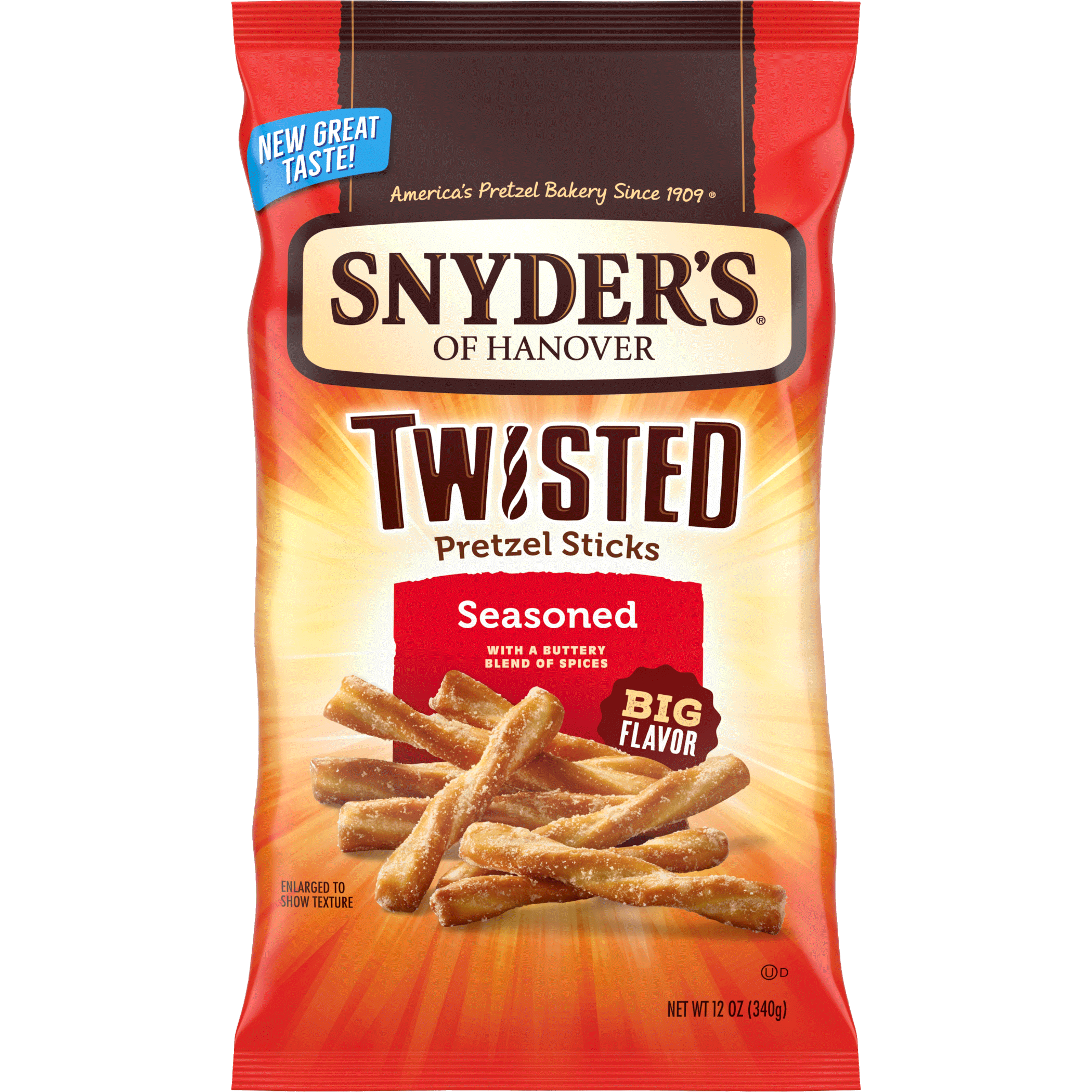 Pretzels, Twists, Crunchy snacks, Packaging, Bag, Seasoned