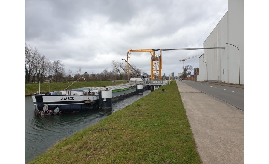 Barge, Boat, Ship, River, Channel, Canal, Waterway, Grass, Sky, Treeline